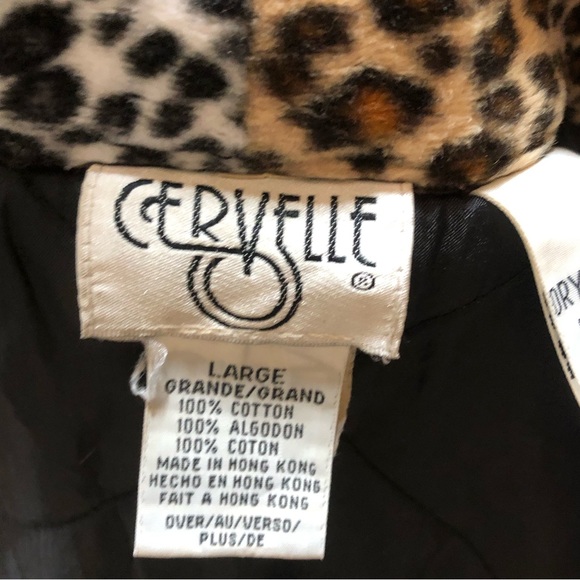 Vintage Plus Size Denim Jacket/ Mixed Animal Print Detailing/ size Lg - Picture 5 of 6